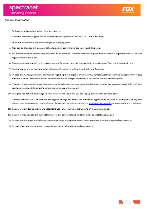 Nigeria Spectranet amazing internet internet utility bill Word and PDF formats, 3 pages1